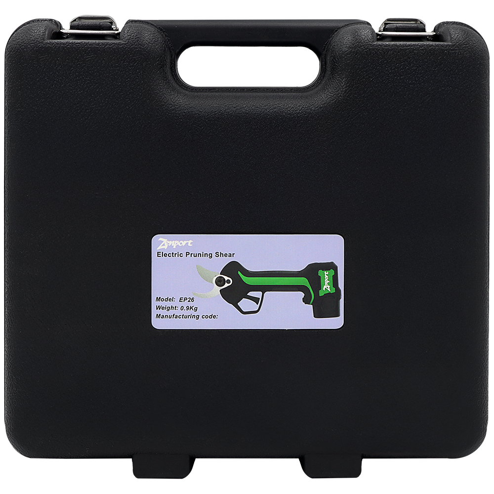 Podadora eléctrica inalámbrica Zenport EP26, corte de 1 pulgada, 2 baterías, color negro/verde