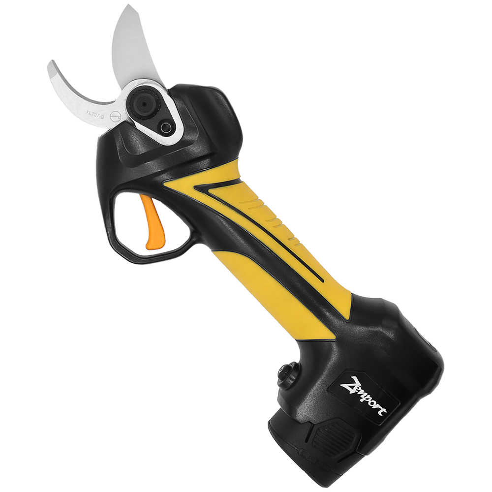 Zenport EP27 Cordless Electric Pruner, 1.25-Inch Cut, 3 Batteries, Black/Yellow