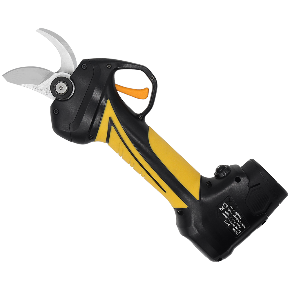 Zenport EP27 Cordless Electric Pruner, 1.25-Inch Cut, 3 Batteries, Black/Yellow
