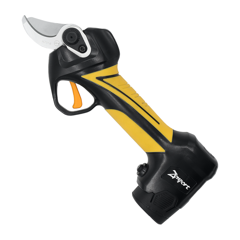 Podadora eléctrica inalámbrica Zenport EP27, corte de 1,25 pulgadas, 3 baterías, color negro/amarillo