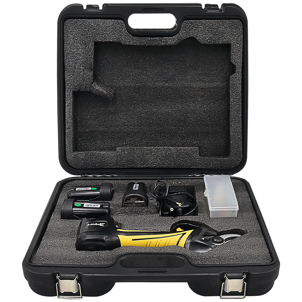 Podadora eléctrica inalámbrica Zenport EP27, corte de 1,25 pulgadas, 3 baterías, color negro/amarillo