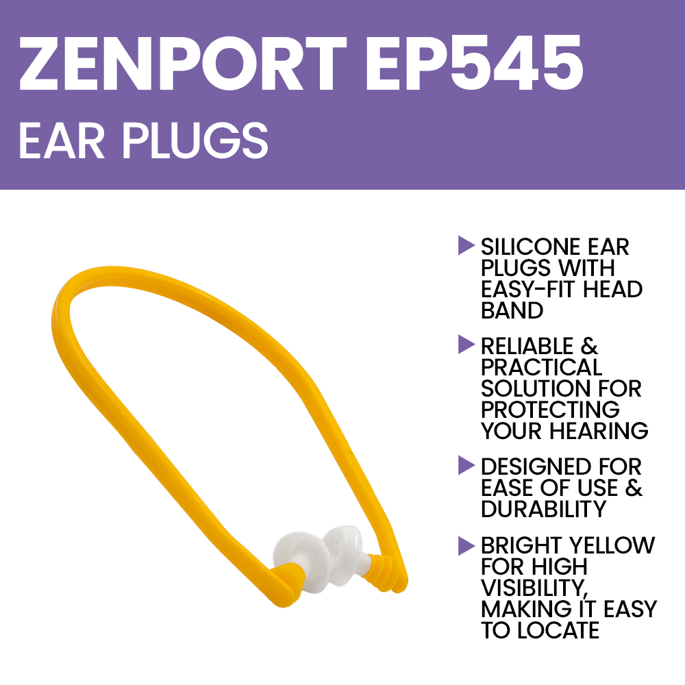 Tapones de silicona Zenport EP545 con banda de ajuste fácil, amarillos