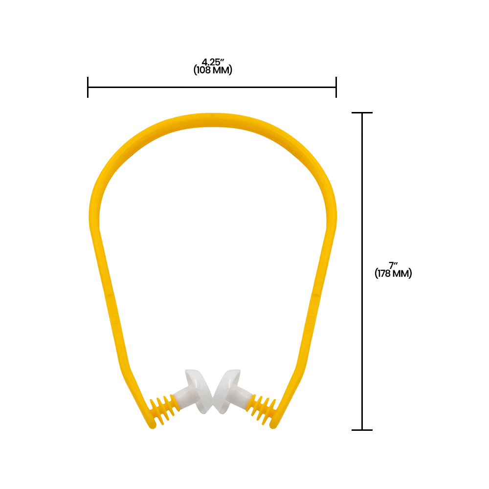 Tapones de silicona Zenport EP545 con banda de ajuste fácil, amarillos