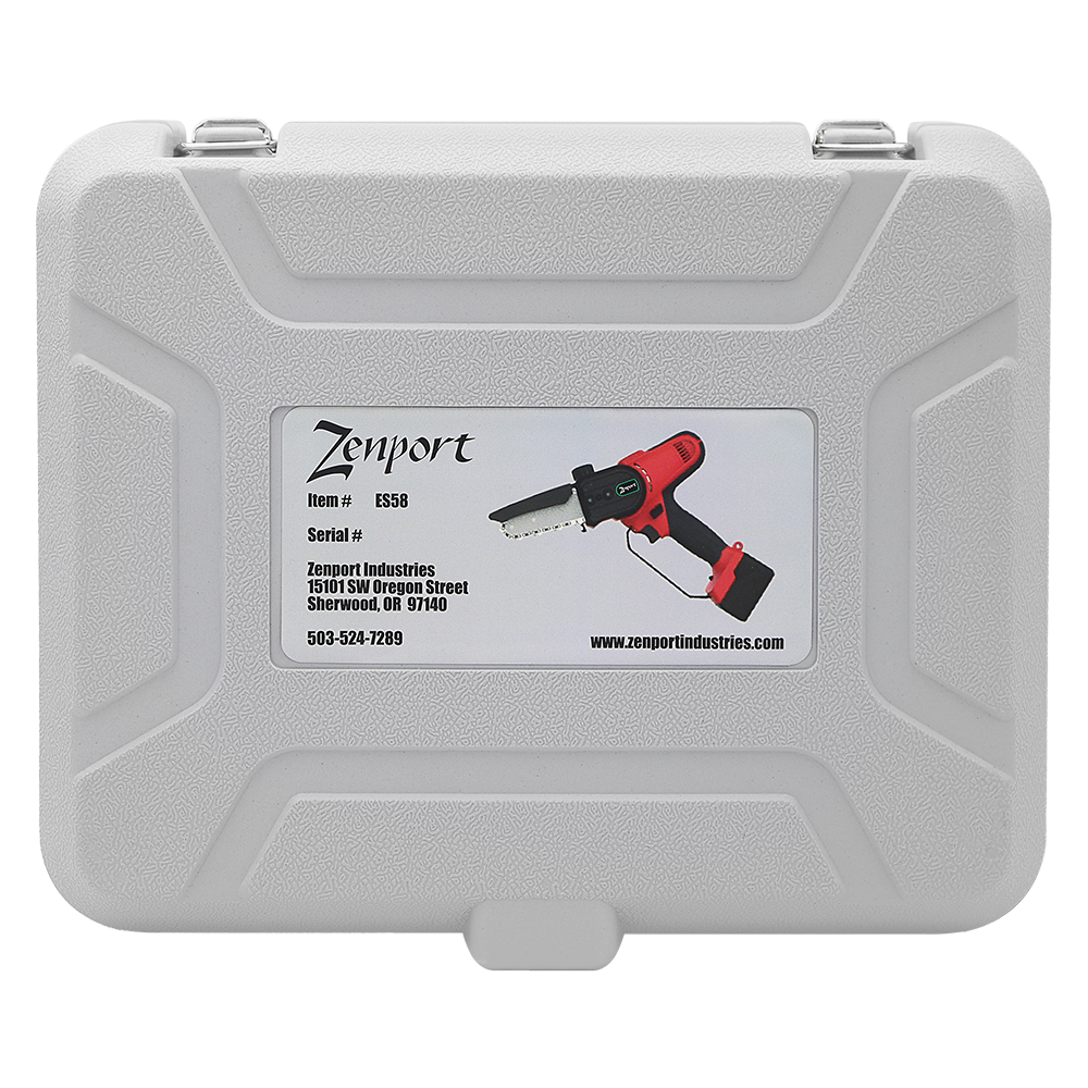 Zenport ES58 Cordless Electric Powered Chain Saw, 4" Blade, Black/Red