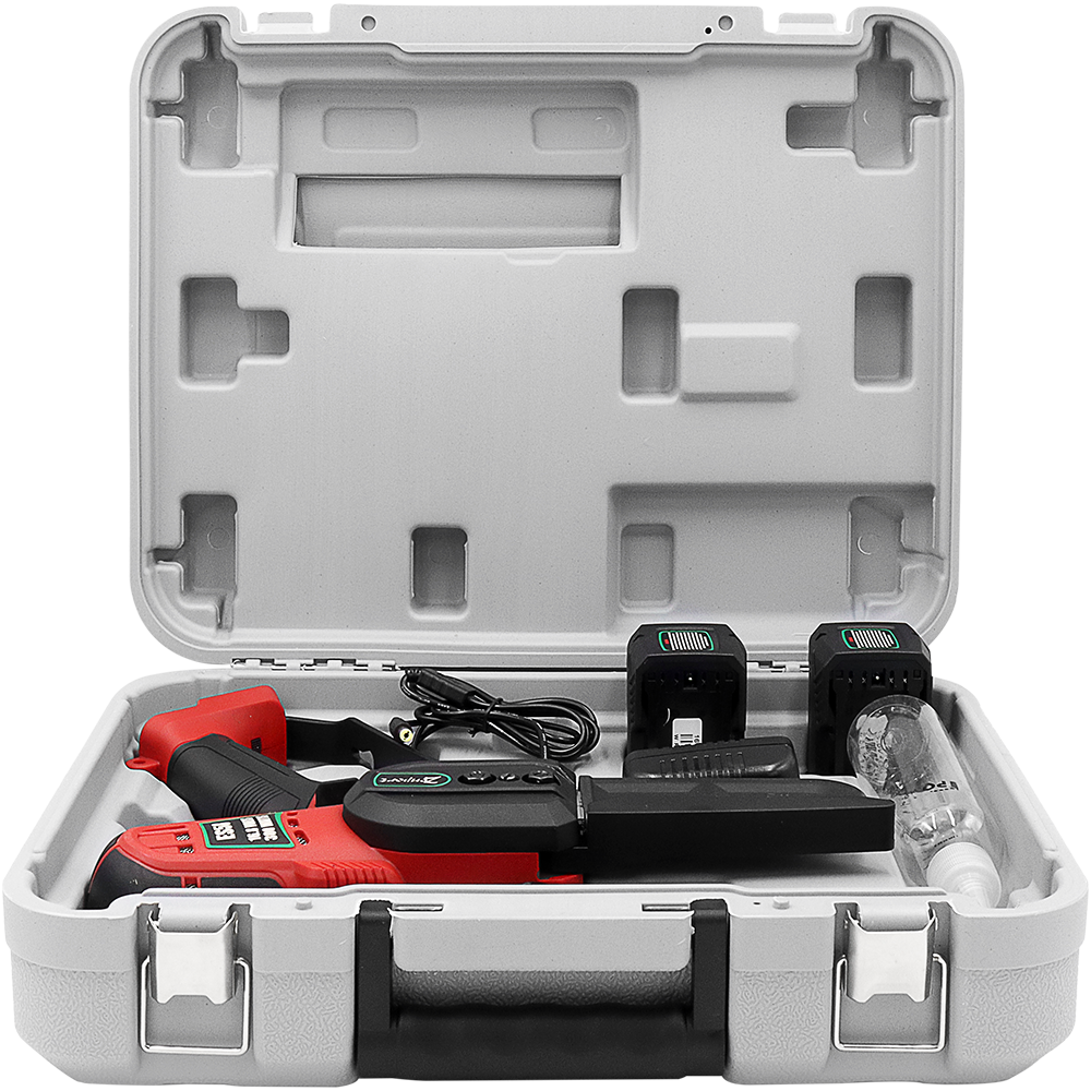 Motosierra eléctrica inalámbrica Zenport ES58, hoja de 4", color negro/rojo