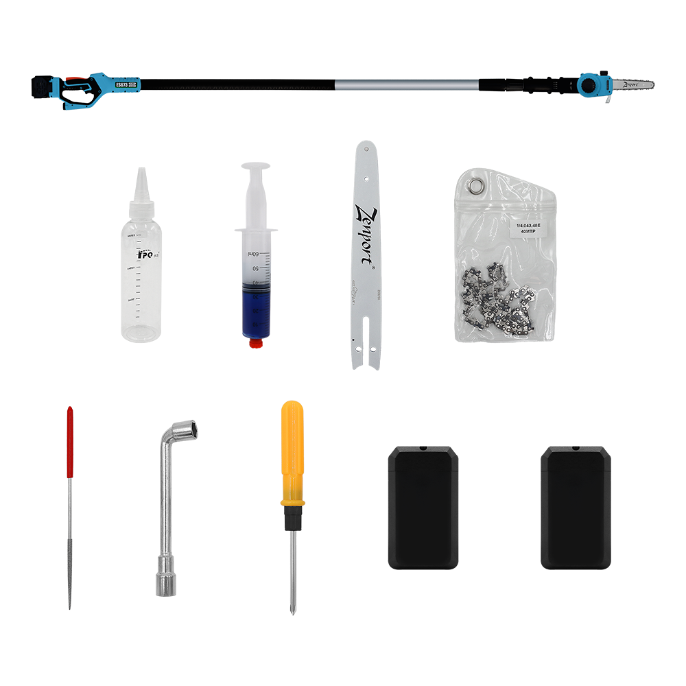 Zenport ES673 Cordless, Battery Powered Pole Chain Saw, 3.5 Meter Length