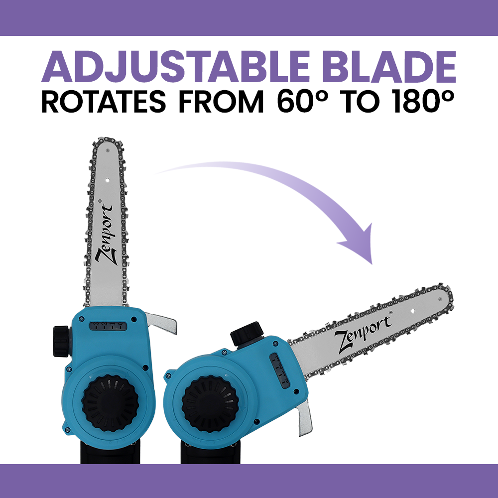 Zenport ES673 Cordless, Battery Powered Pole Chain Saw, 3.5 Meter Length