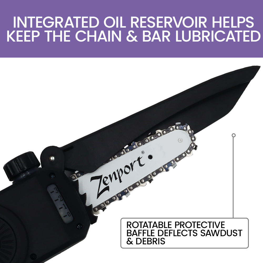 Zenport ES78 Cordless, Battery Powered, 6-Inch Blade Chain Saw