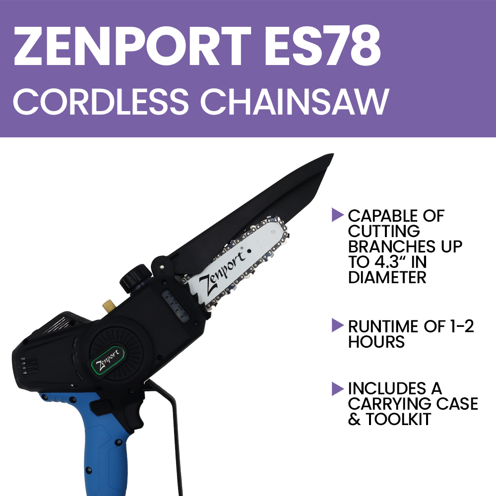 Zenport ES78 Cordless, Battery Powered, 6-Inch Blade Chain Saw