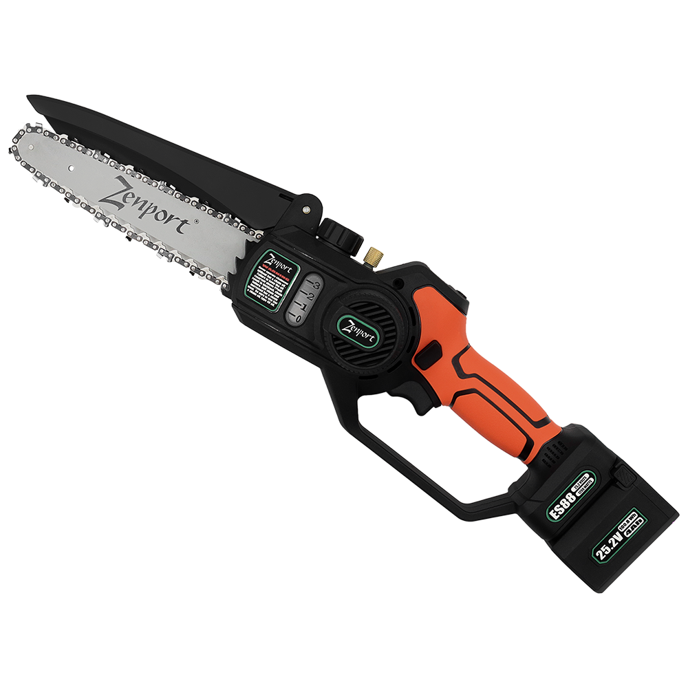 Zenport ES88 Cordless Chainsaw, 8-Inch, 25-Volt Battery