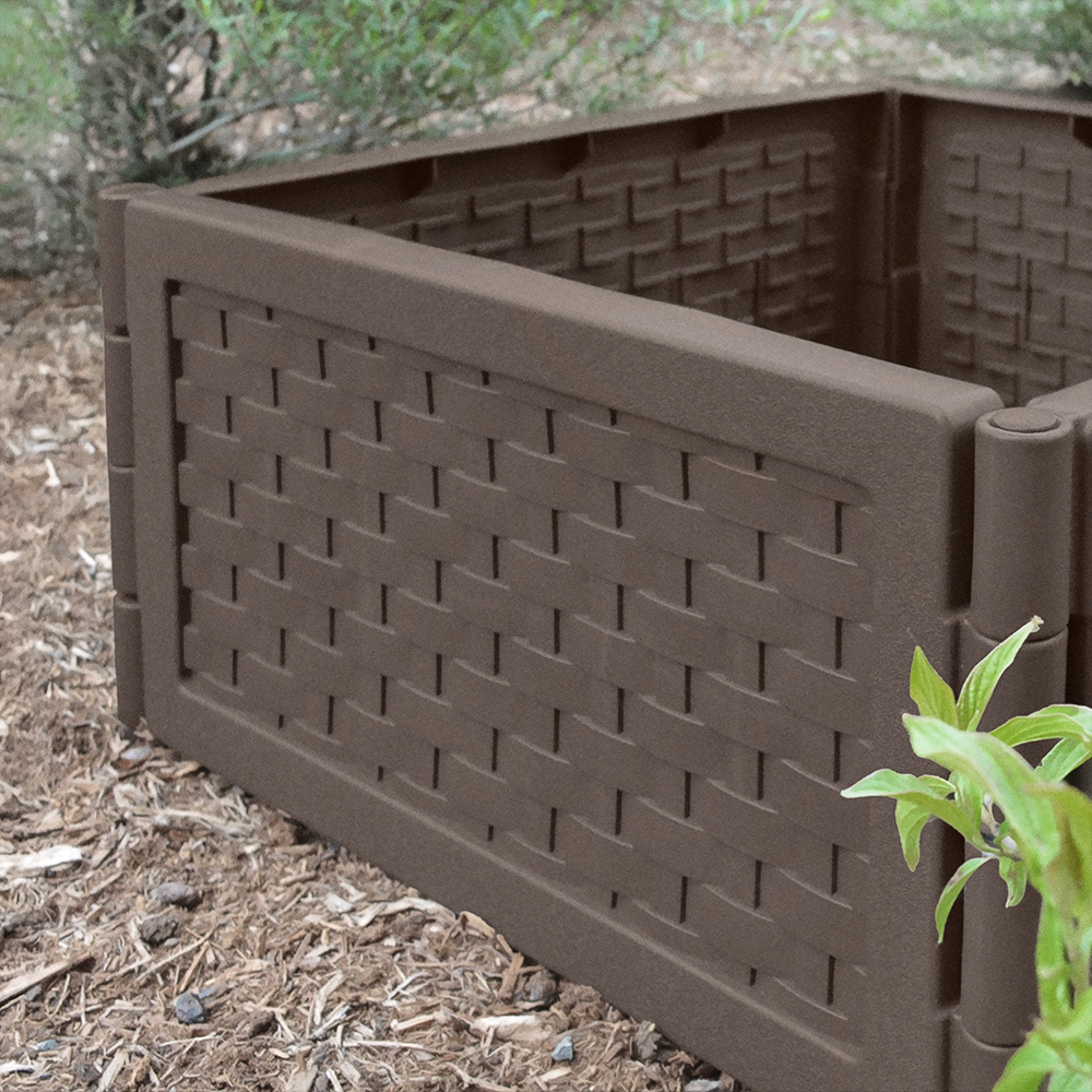 Zenport F580 Modular Raised Garden Bed, Brown
