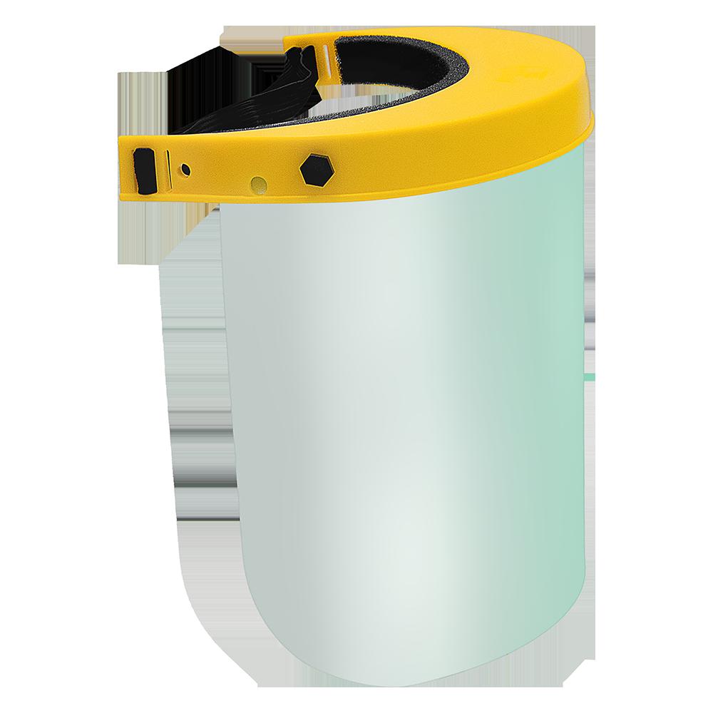 Zenport FS802 Protective Face Shield with Removable Clear Screen, Clear/Yellow