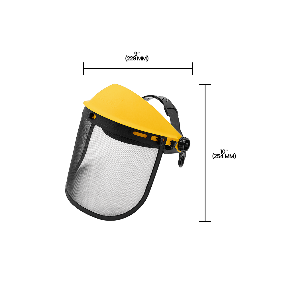 Zenport FS825 Face Shield with Adjustable Mesh Visor, Black/Yellow