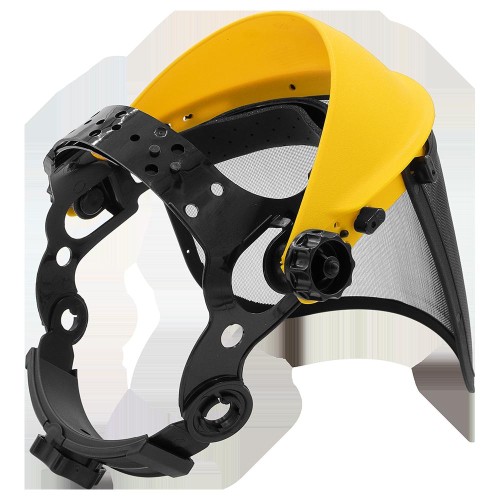 Zenport FS825 Face Shield with Adjustable Mesh Visor, Black/Yellow