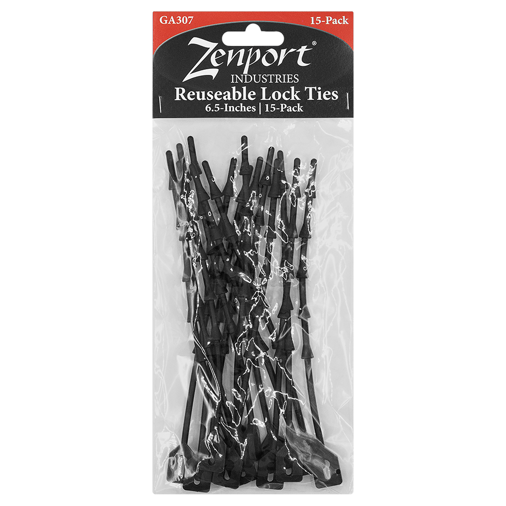 Zenport GA307 Easy Plant Tie, 6.75" (15 Per Pack), Black