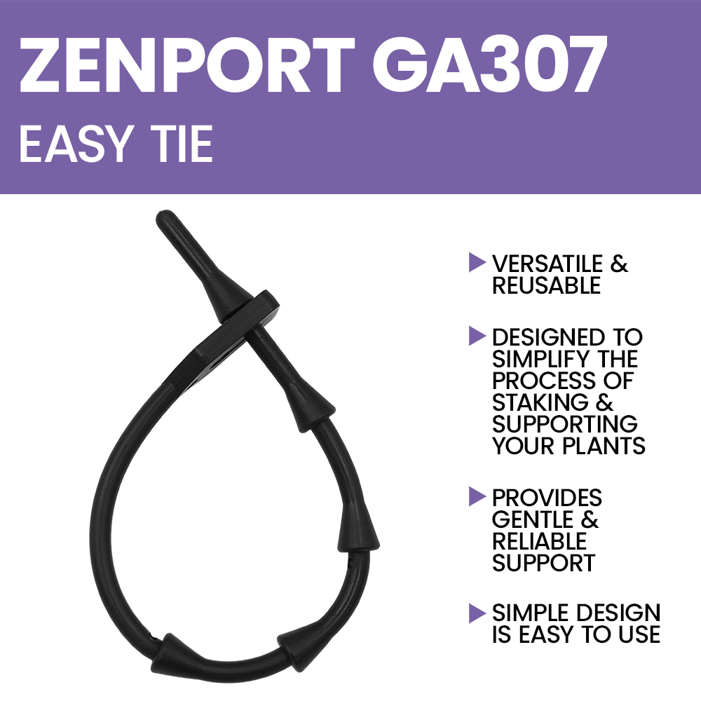 Zenport GA307 Easy Plant Tie, 6.75" (15 Per Pack), Black