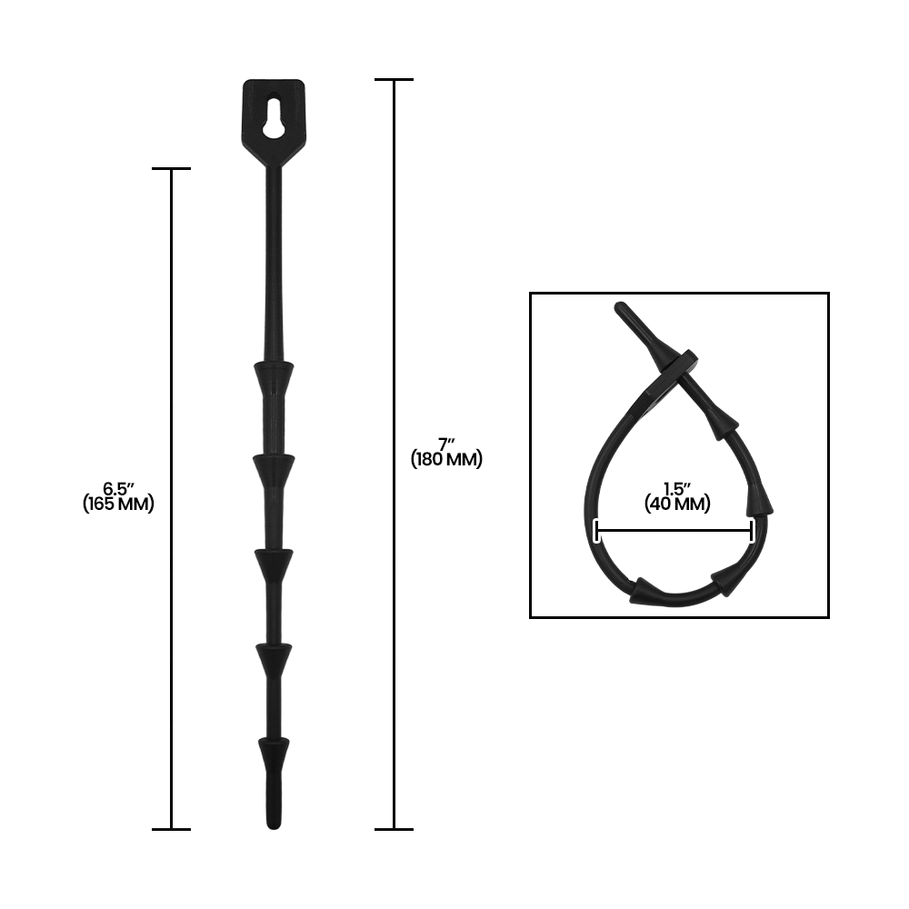 Zenport GA307 Easy Plant Tie, 6.75" (15 Per Pack), Black