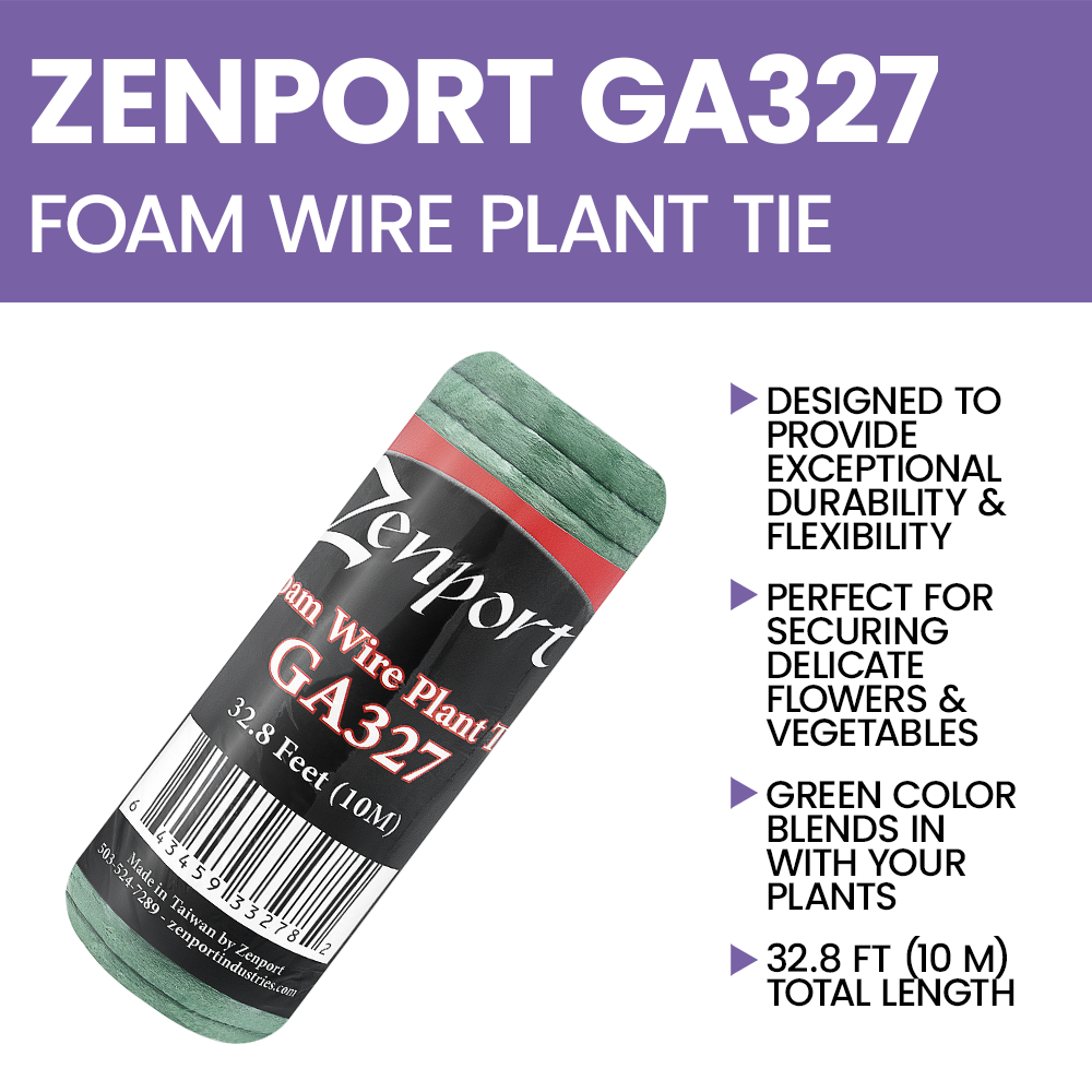 Zenport GA327 Foam Wire Plant Tie (10m/32.8ft), Green