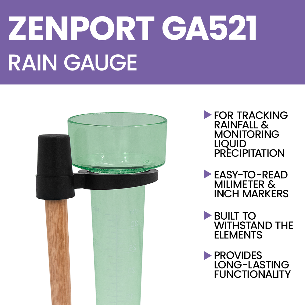 Zenport GA521 Rain Gauge, Green