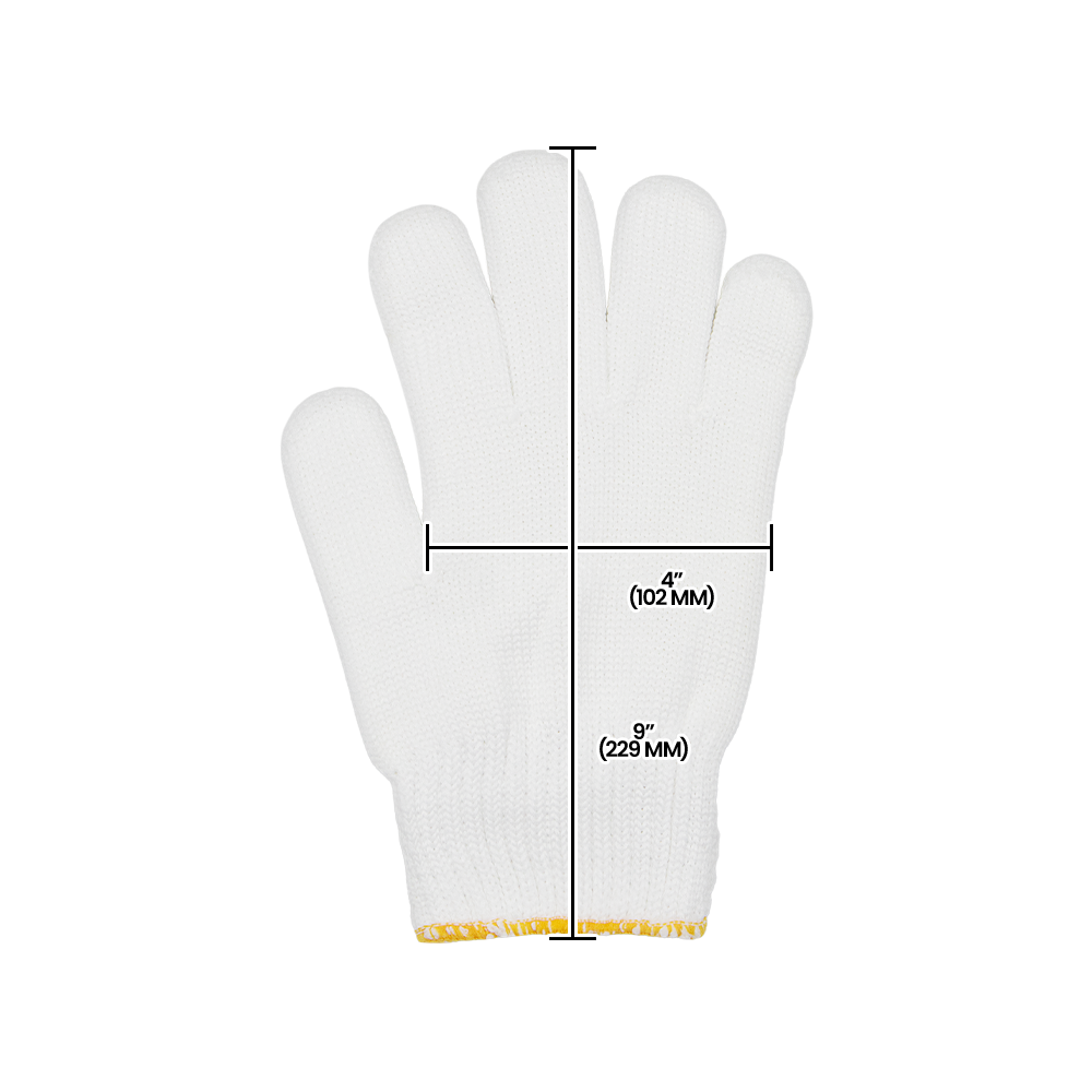 Zenport GN026 7 Gram Nylon Glove Liners, 12-Pair, White