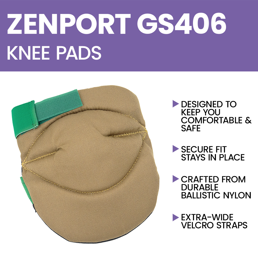 Zenport GS406 Pair of Safety Knee Pads, Brown