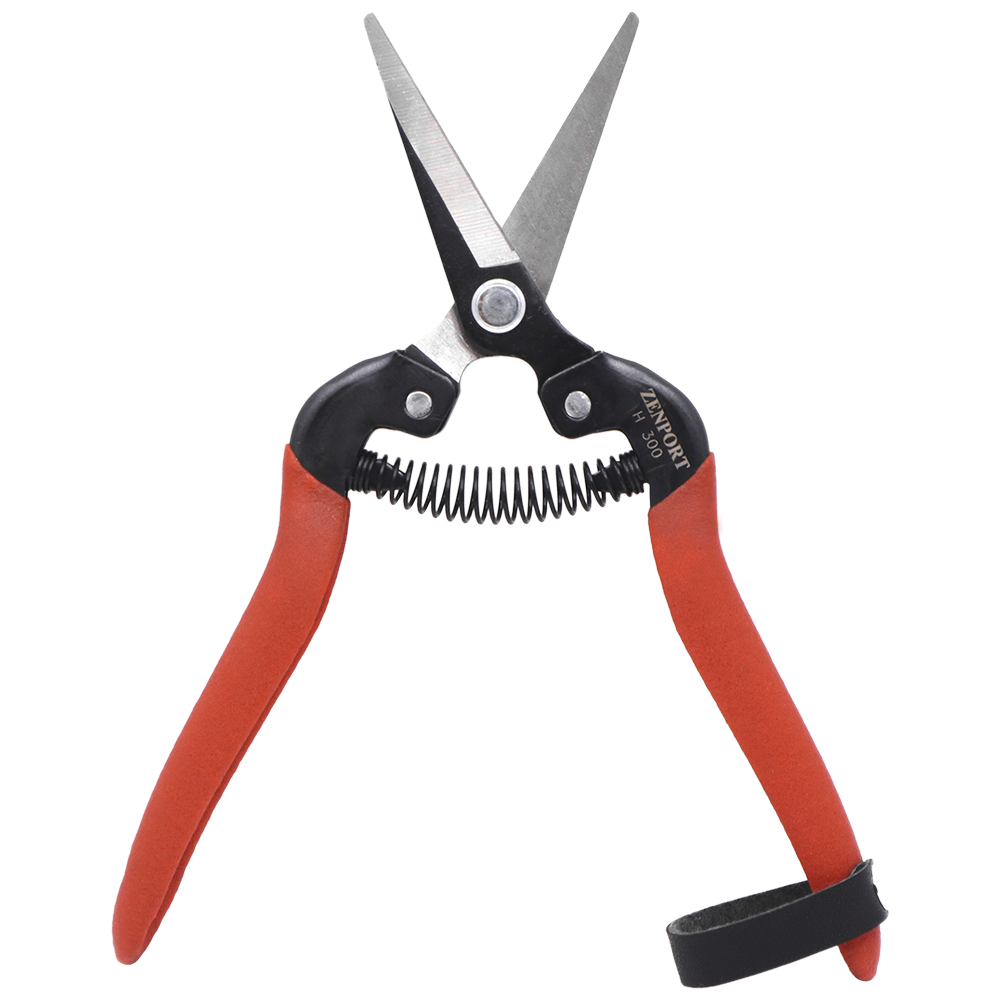 Zenport H300 Harvest Shear, Long Straight Blade, 2 Inch Carbon Steel Blades, Red
