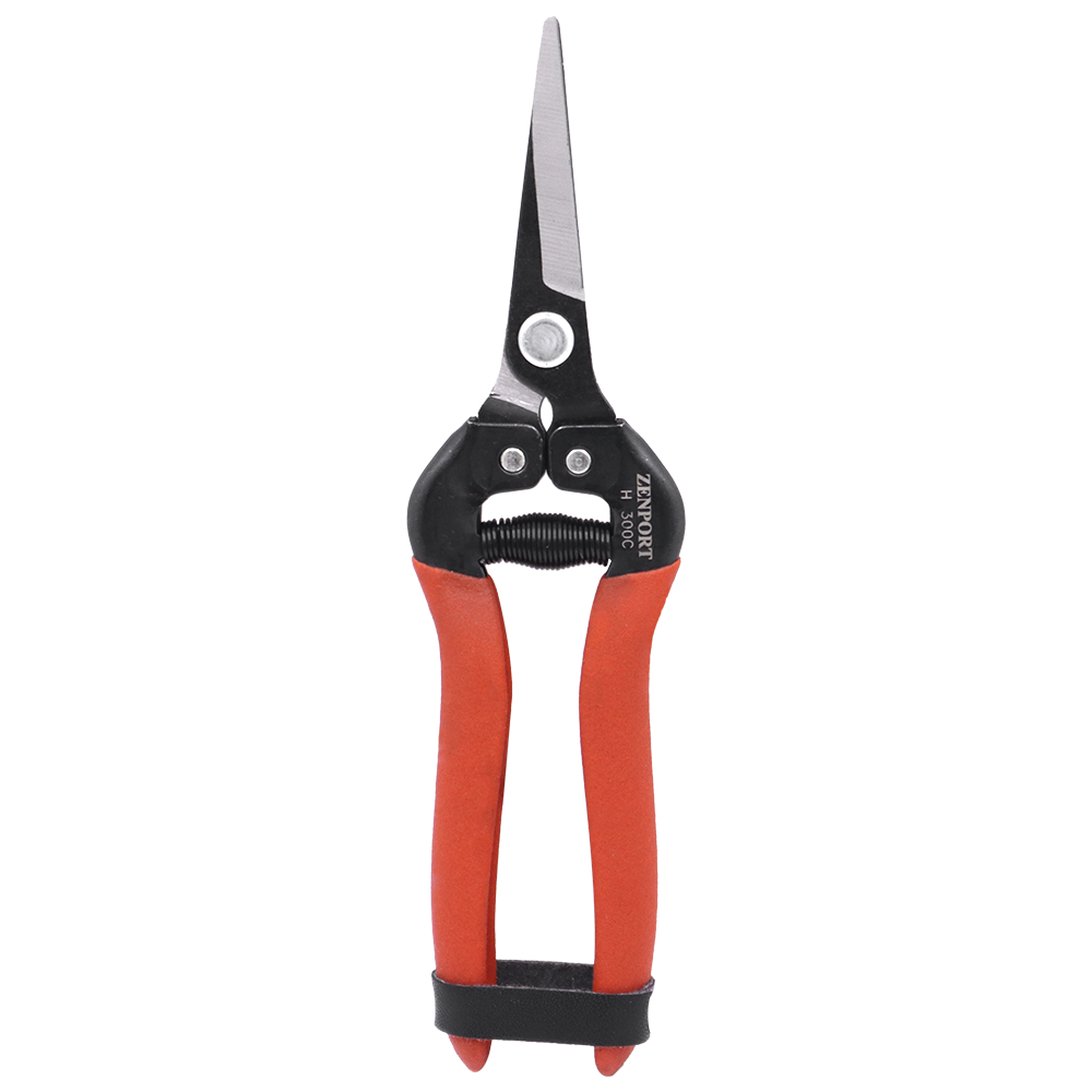 Zenport H300C Harvest Shear, Long Curved Blade, 2 Inch Carbon Steel Blades, Red