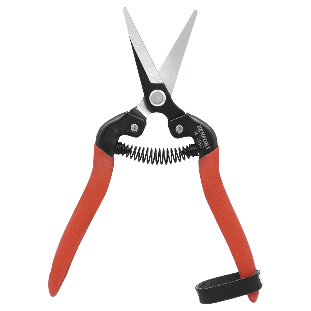 Zenport H300C Harvest Shear, Long Curved Blade, 2 Inch Carbon Steel Blades, Red