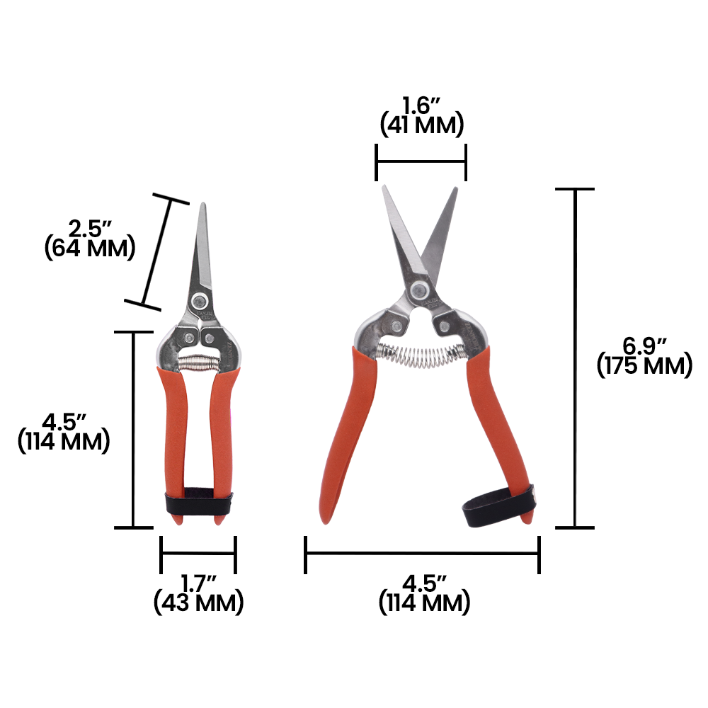 Zenport H300SC Harvest Shear, Long Curved Blade, 2 Inch Stainless Steel Blades, Red