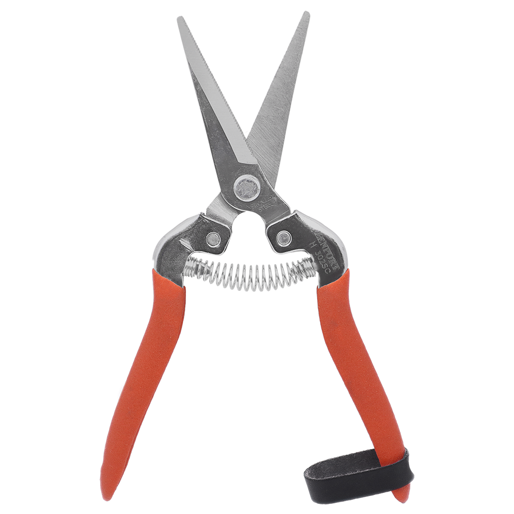 Zenport H302SC Harvest Shear, Curved Serrated, 2.25 Inch Stainless Steel Blades, Red