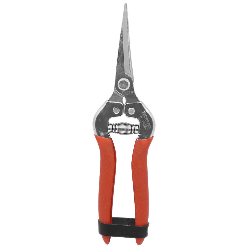 Zenport H302SC Harvest Shear, Curved Serrated, 2.25 Inch Stainless Steel Blades, Red