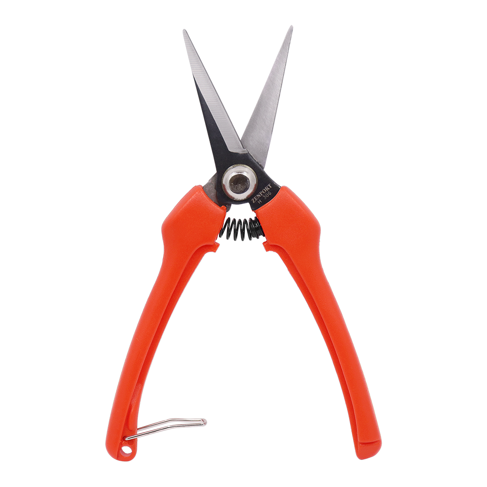 Zenport H306C Euro Style Harvest Shear, Curved Blade, 2.5 Inch Carbon Steel Blades, Orange