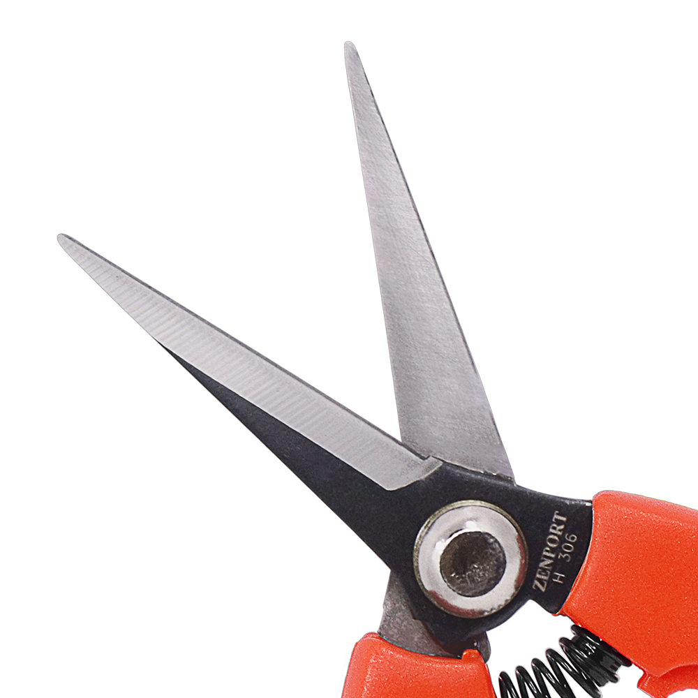 Zenport H306C Euro Style Harvest Shear, Curved Blade, 2.5 Inch Carbon Steel Blades, Orange