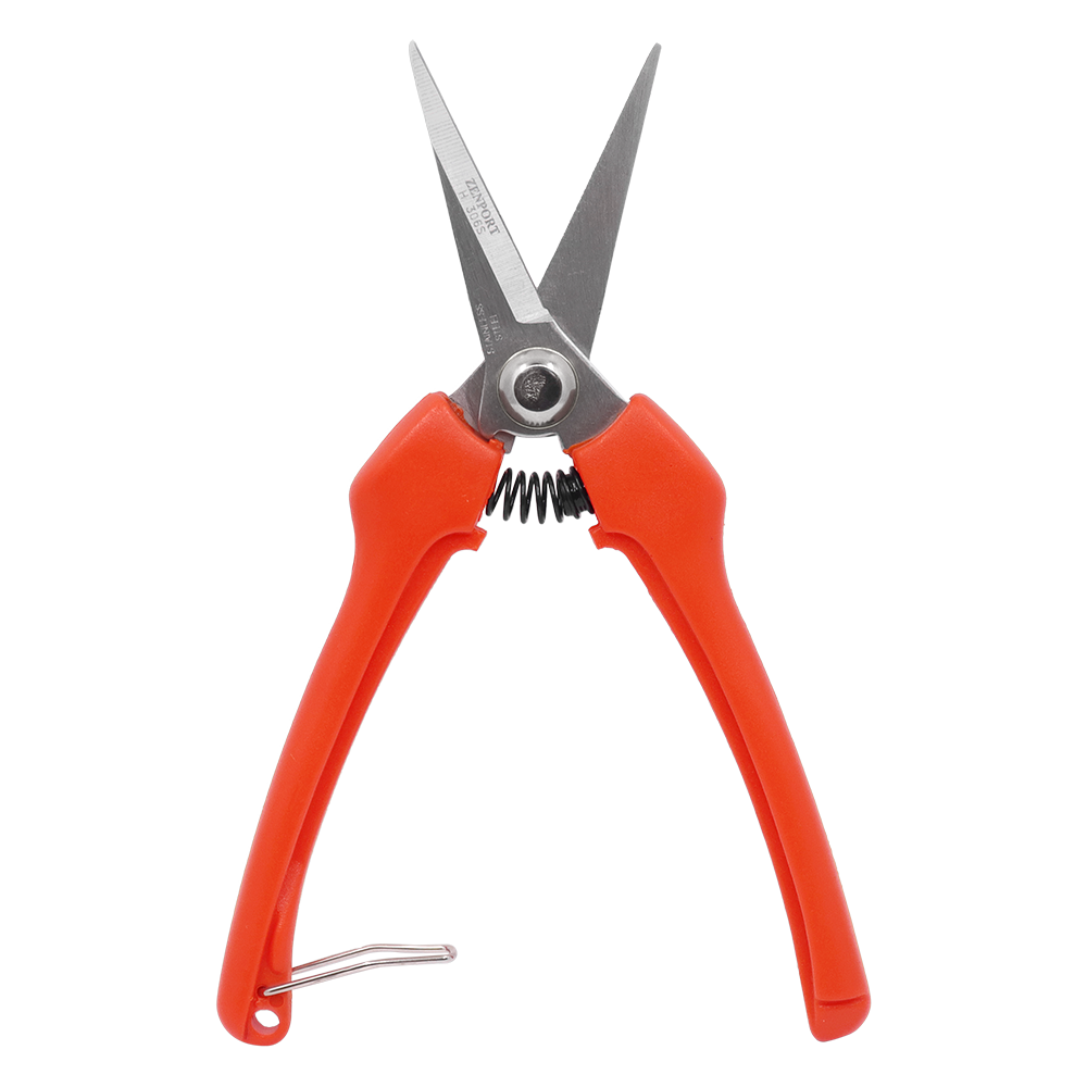 Zenport H306S Euro Style Harvest Shear Straight Blade, 2.5 Inch Stainless Steel Blades, Orange