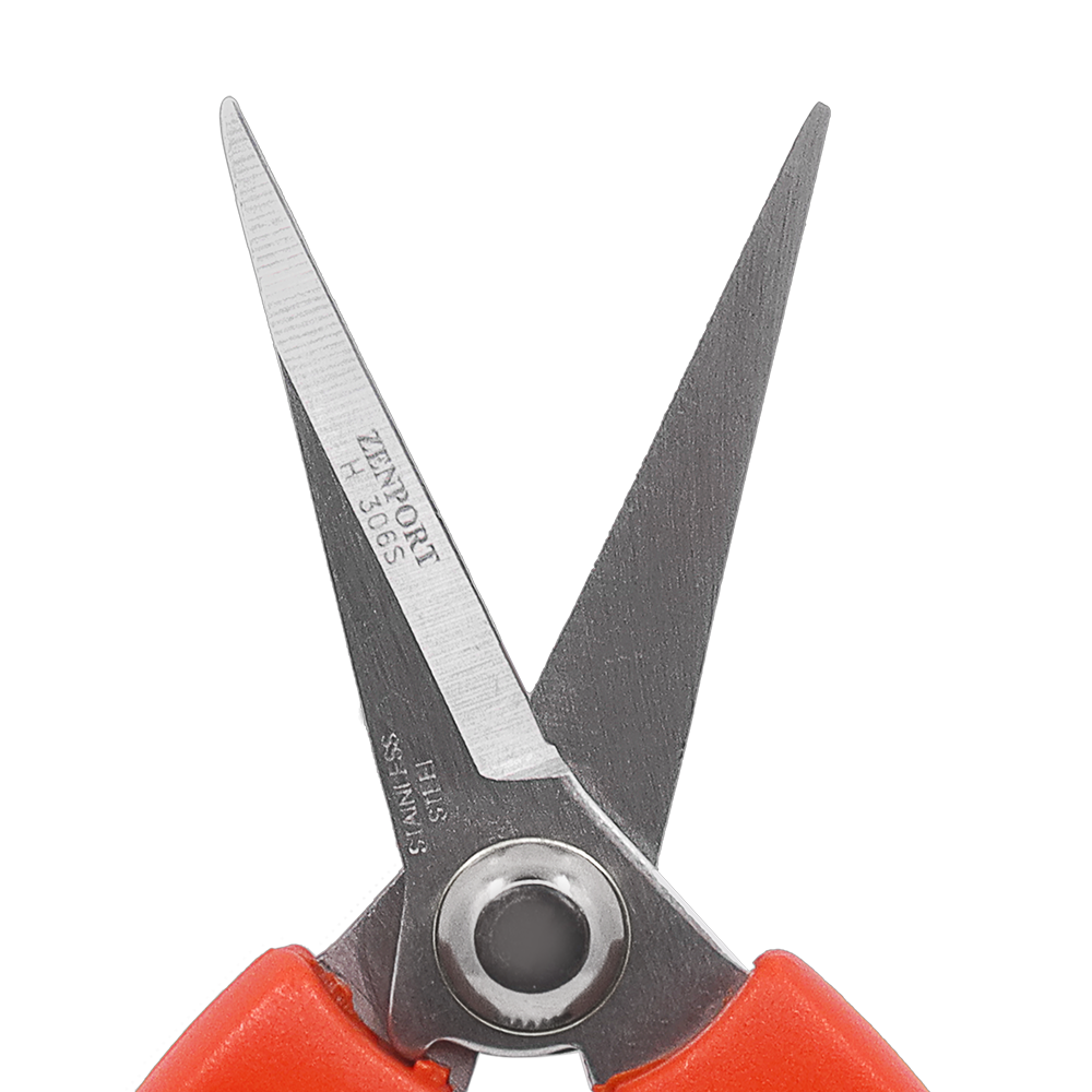 Zenport H306S Euro Style Harvest Shear Straight Blade, 2.5 Inch Stainless Steel Blades, Orange