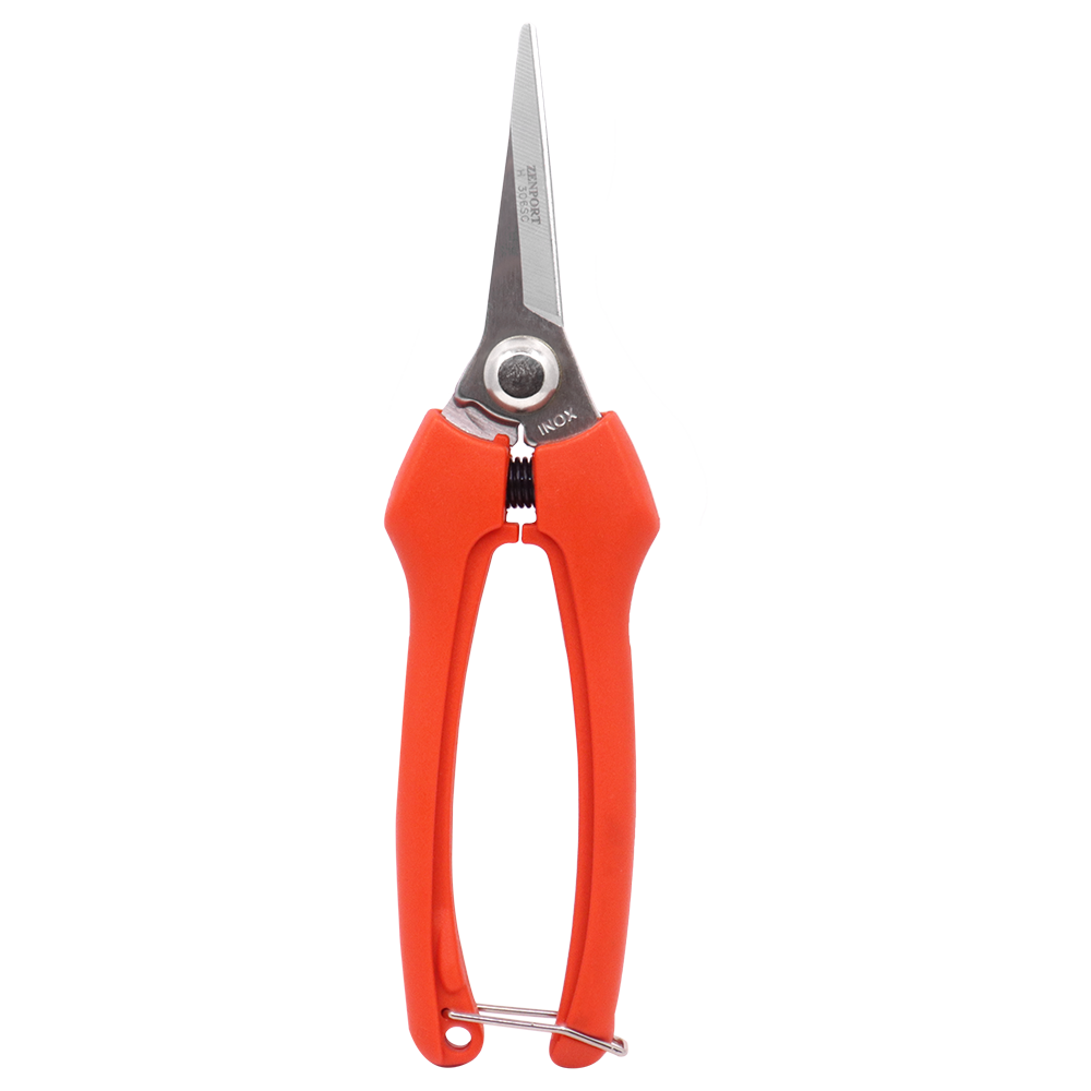 Zenport H306SC Euro Style Harvest Shear, Curved Blade, 2.5 Inch Stainless Steel Blades, Orange