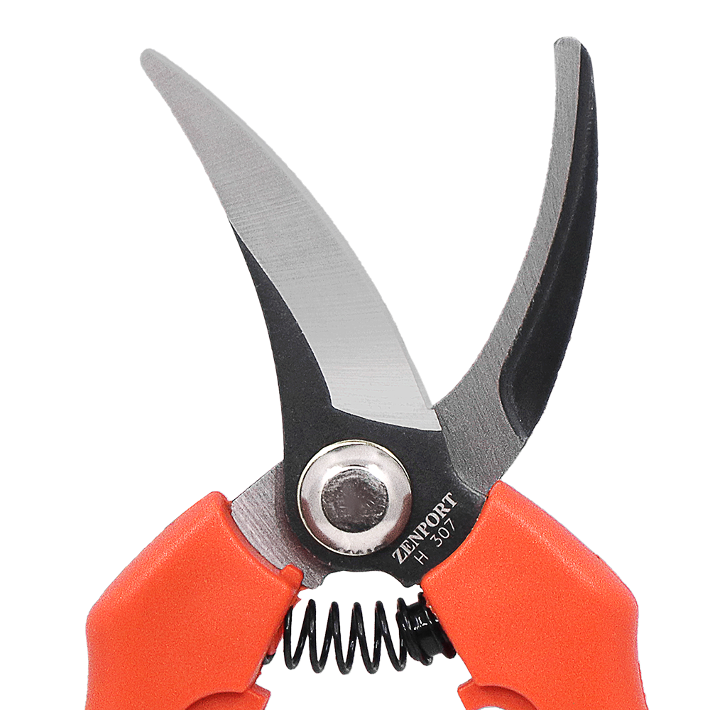 Zenport H307 Bypass Snips, 2 Inch Carbon Steel Blades, Orange