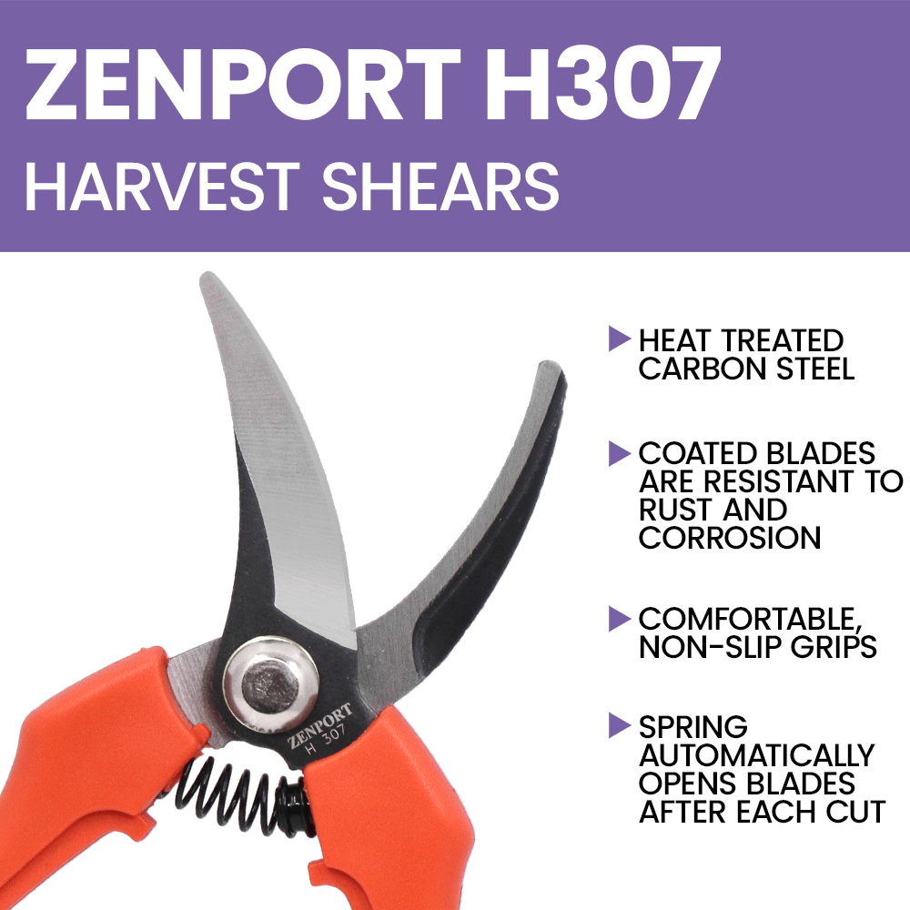 Zenport H307 Bypass Snips, 2 Inch Carbon Steel Blades, Orange