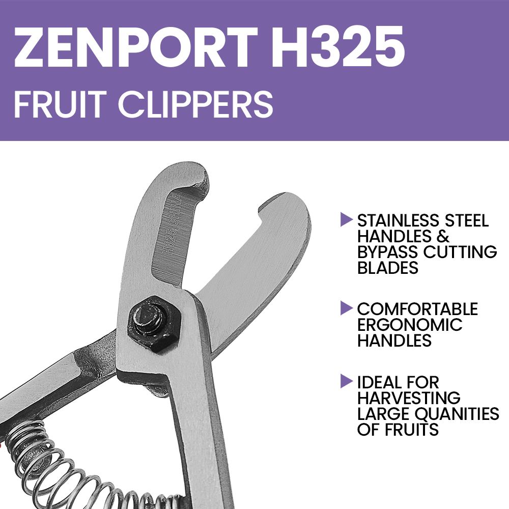 Cortadora de frutas Zenport H325 de 5,25 pulgadas, corte de 1,25 pulgadas, cuchillas de acero inoxidable de 1,5 pulgadas, color rojo