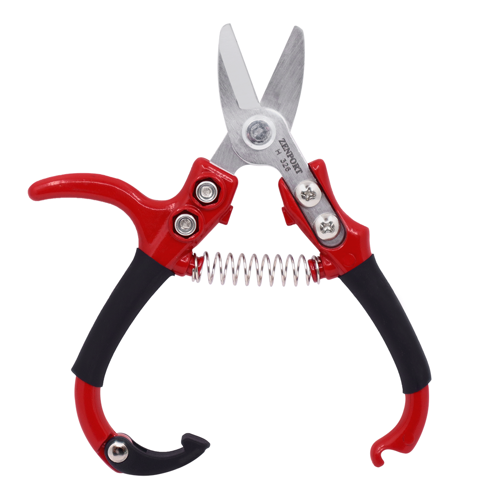 Zenport H326 Stem Clipper, 5.5-inches, 1.5 Inch Alloy Steel Blades, Black/Red