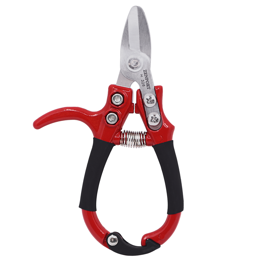 Zenport H326 Stem Clipper, 5.5-inches, 1.5 Inch Alloy Steel Blades, Black/Red