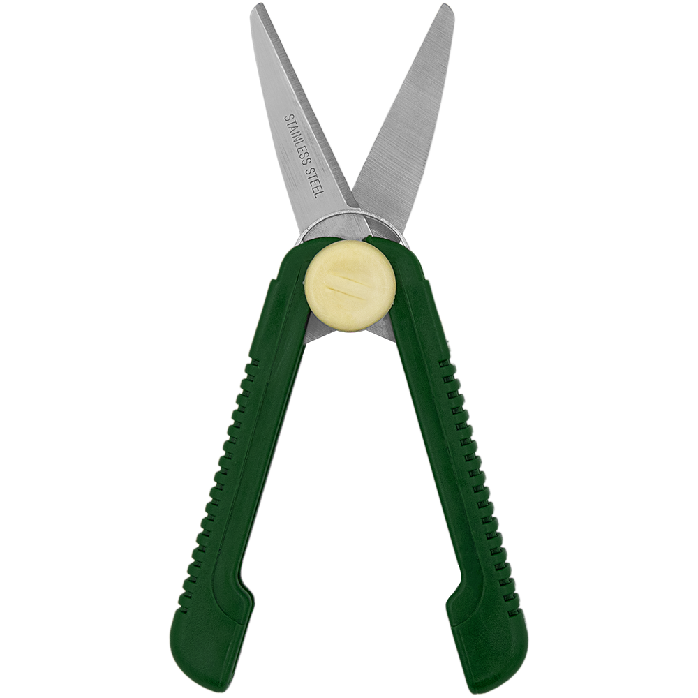 Tijeras de bolsillo plegables Zenport H329, hojas de acero inoxidable de 2,5 pulgadas, color verde