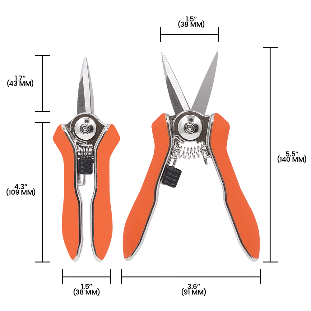 Tijeras de corte Zenport H350 Micro con doble hoja, 15 cm de largo y 3,8 cm de acero inoxidable, color naranja
