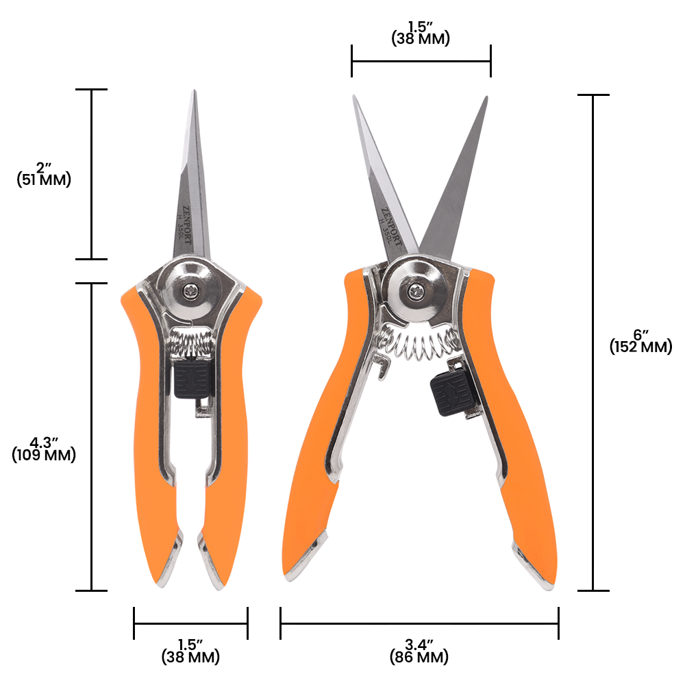 Zenport H350L Micro-Trimmer Shear, 2 Inch Stainless Steel Blades, Orange