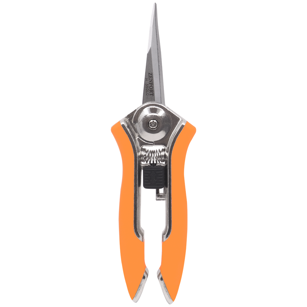 Zenport H350LC Micro-Trimmer Shear, Curved, 2 Inch Stainless Steel Blades, Orange