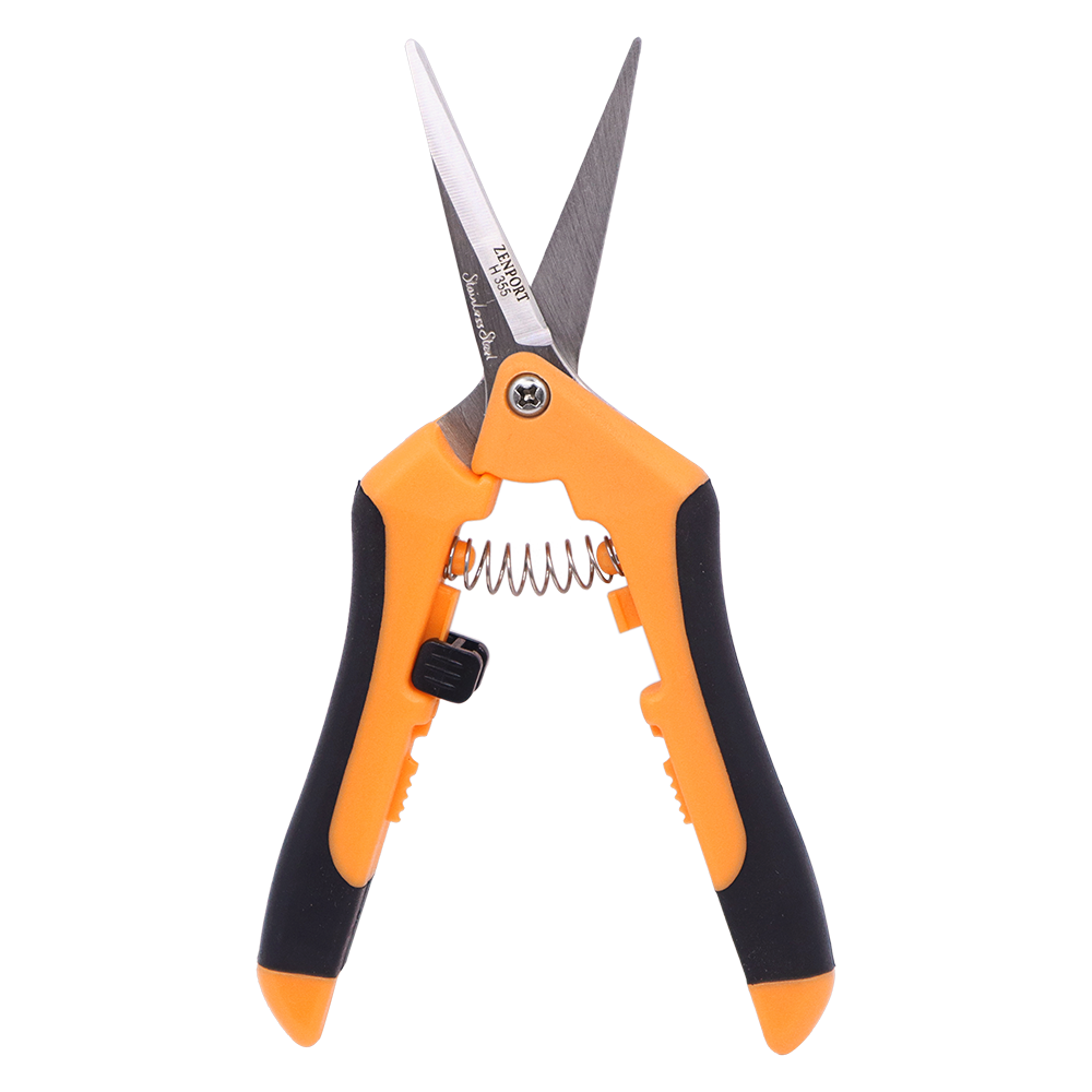 Podadora hidropónica de microcuchillas rectas Zenport H355, hojas de acero inoxidable de 2 pulgadas, color negro/naranja