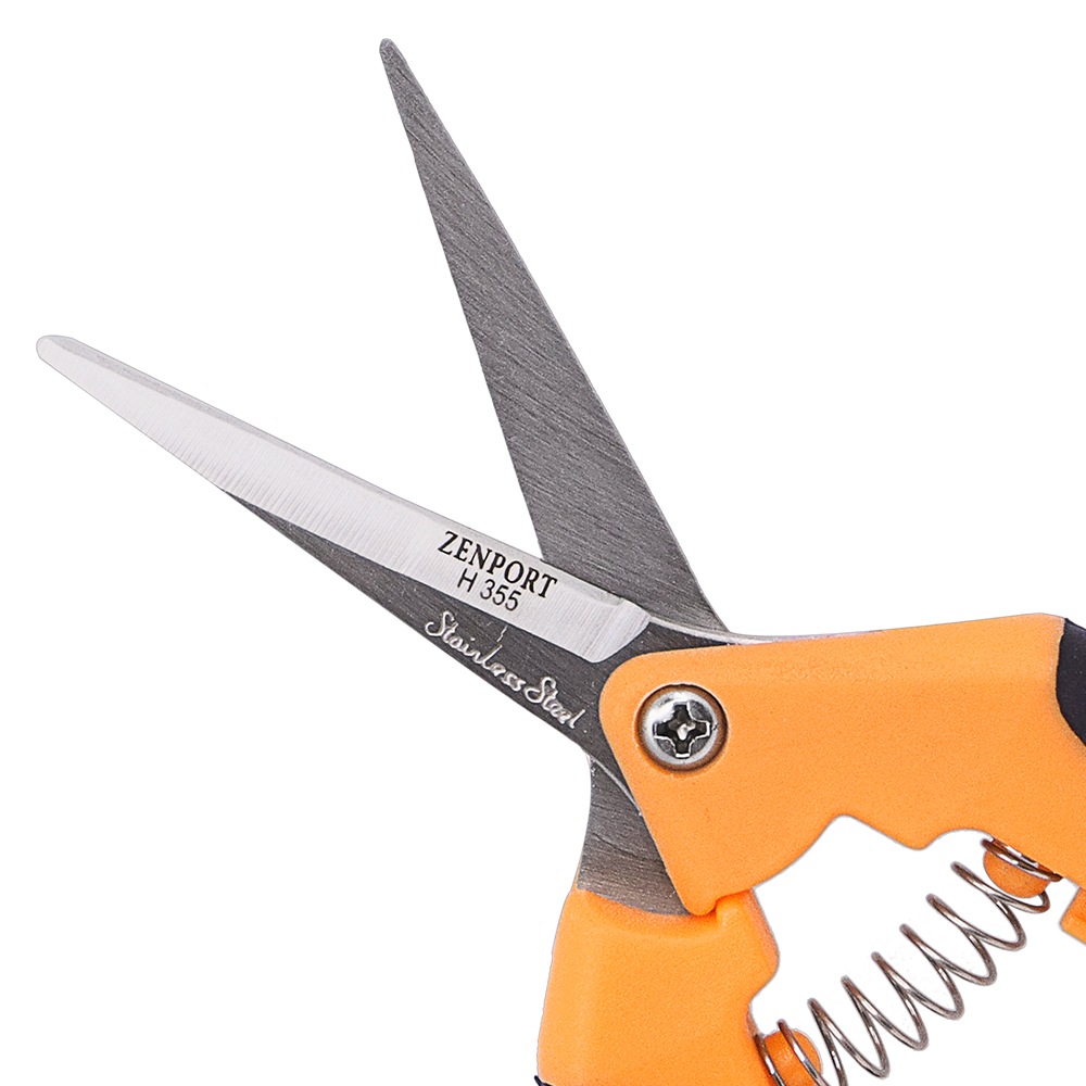 Podadora hidropónica de microcuchillas rectas Zenport H355, hojas de acero inoxidable de 2 pulgadas, color negro/naranja