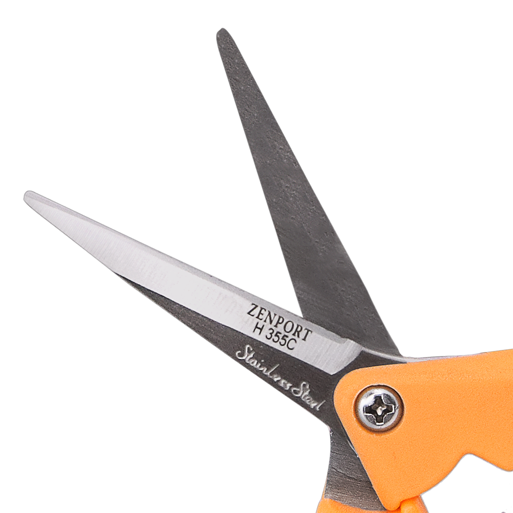 Podadora hidropónica curva de microcuchillas Zenport H355C, hojas de acero inoxidable de 5 cm, color negro/naranja