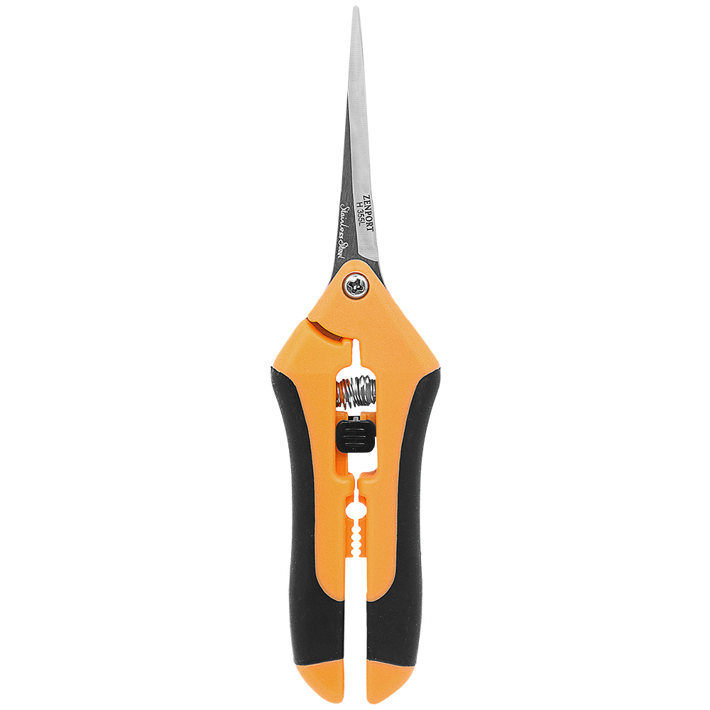 Zenport H355L Hydroponic Microblade Pruner, Long Blades, 2.75 Inch Stainless Steel Blades, Black/Orange