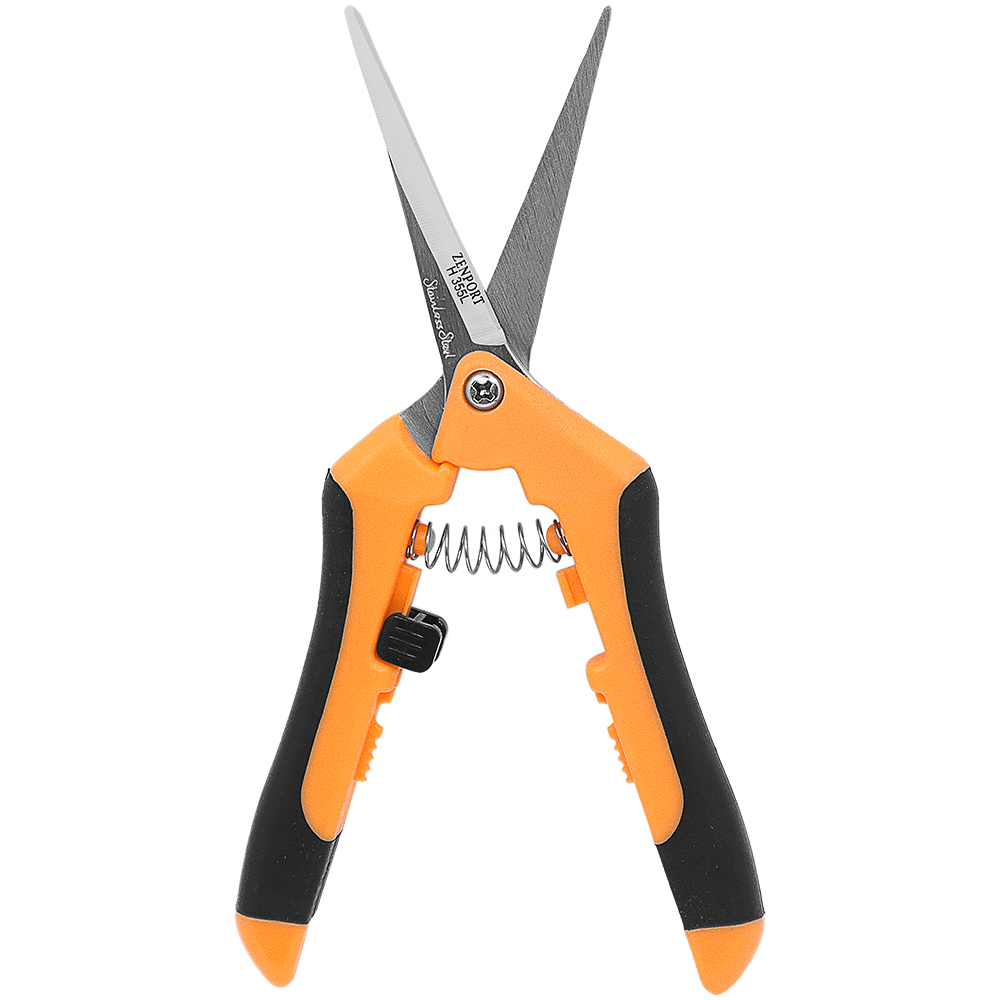 Zenport H355L Hydroponic Microblade Pruner, Long Blades, 2.75 Inch Stainless Steel Blades, Black/Orange